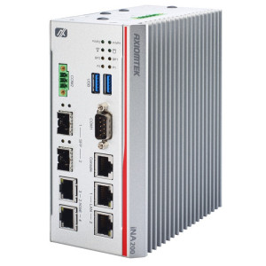 Axiomtek iNA200 DIN-rail Fanless Cybersecurity Gateway, Intel Atom x6212RE/x6414RE, 6 LAN